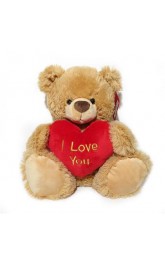 46 cm Henry Bear with Heart cream/brown 