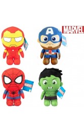 Marvel plush with  sound,4 assorted Iron Man, Spiderman, Hulk, Capitan America 28cm