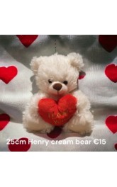 Valentines Bear w/t red heart 20cm white